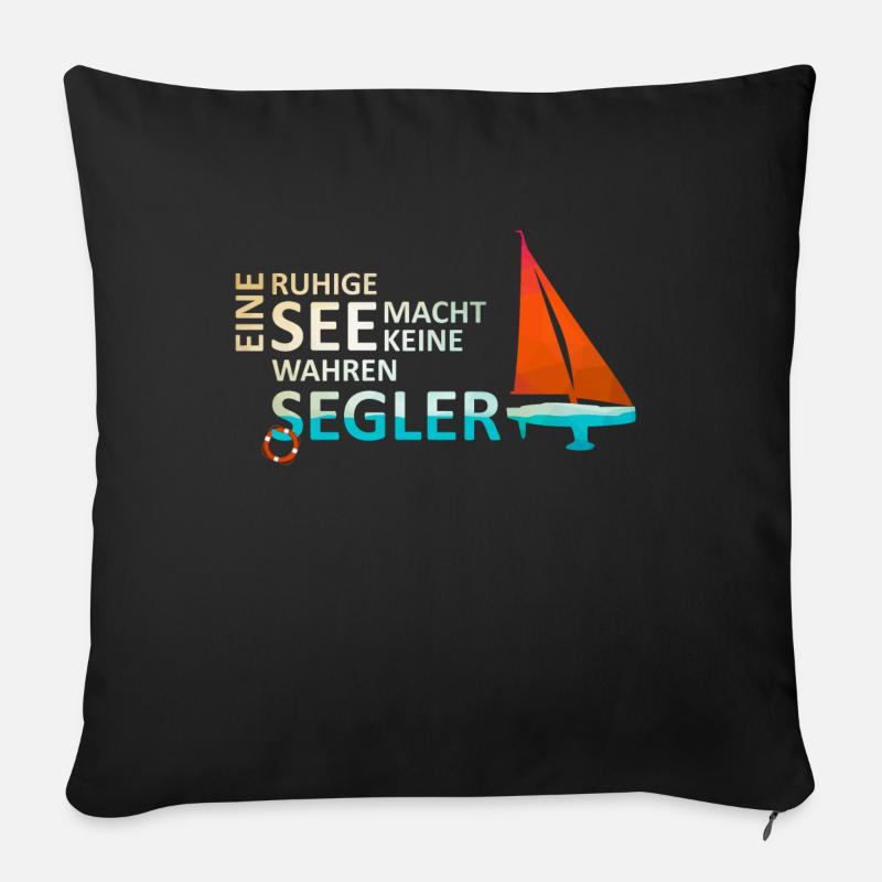 ECHTE SEGLER - Skipper Segelschiff Segelyacht - Sofakissenbezug 45 x 45 cm - Schwarz
