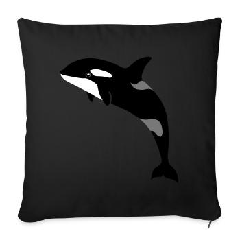 Orca sauter - Housse de coussin décorative 45 x 45 cm - noir - Devant