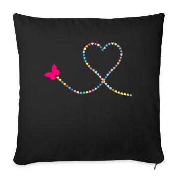 coeurs herzchen I coeur vous aime Je te aime U19 - Housse de coussin décorative 45 x 45 cm - noir - Devant