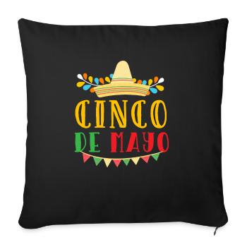 Cinco de Mayo Shirt Gift - Sofa pillowcase 17,3'' x 17,3'' (45 x 45 cm) - black - Front