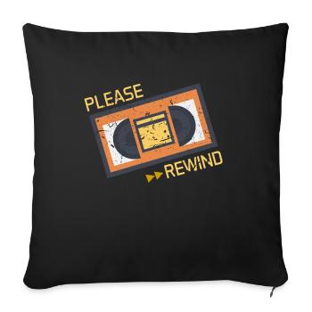 Funny VHS VCR Vintage 90s 80s Shirt Gift - Sofa pillowcase 17,3'' x 17,3'' (45 x 45 cm) - black - Front