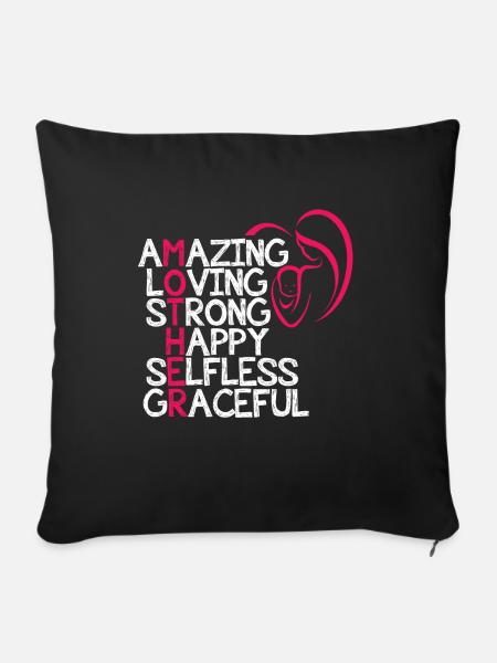 Mother's Day - Sofa pillowcase 17,3'' x 17,3'' (45 x 45 cm) - black