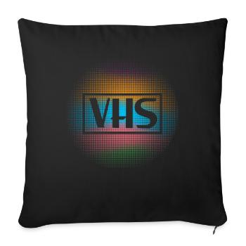 Funny VHS VCR Vintage 90s 80s - Sofa pillowcase 17,3'' x 17,3'' (45 x 45 cm) - black - Front