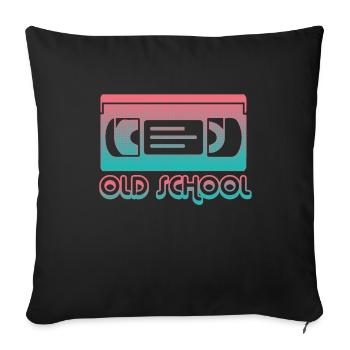 Funny VHS VCR Vintage 90s 80s - Sofa pillowcase 17,3'' x 17,3'' (45 x 45 cm) - black - Front