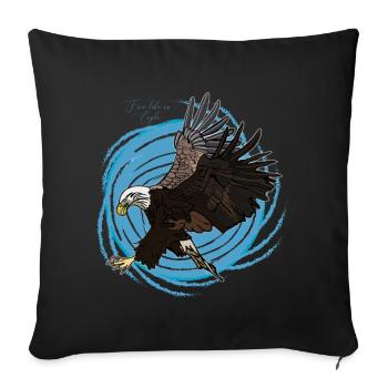 Adler, Eagle, Free - Sofakissenbezug 45 x 45 cm - Schwarz - Vorne