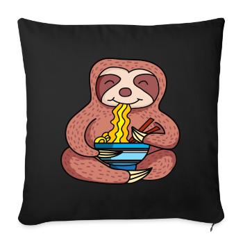 Ramen Life Motiv Faultier Motiv Shirt Ramen Noodle - Sofakissenbezug 45 x 45 cm - Schwarz - Vorne