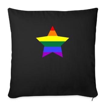 Arc-en-ciel - Housse de coussin décorative 45 x 45 cm - noir - Devant