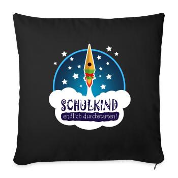 Zuckertüte Rakete - Sofakissenbezug 45 x 45 cm - Schwarz - Vorne