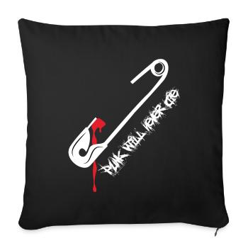 Punk Will Never Die (Safety Pin Edition) - Sofa pillowcase 17,3'' x 17,3'' (45 x 45 cm) - black - Front