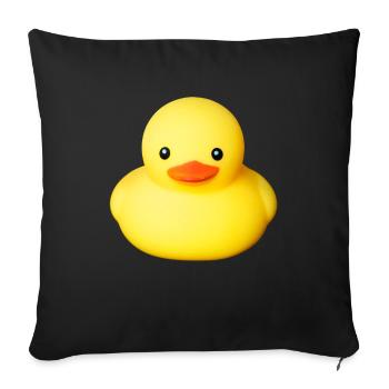 Cute yellow rubber duck - Sofa pillowcase 17,3'' x 17,3'' (45 x 45 cm) - black - Front