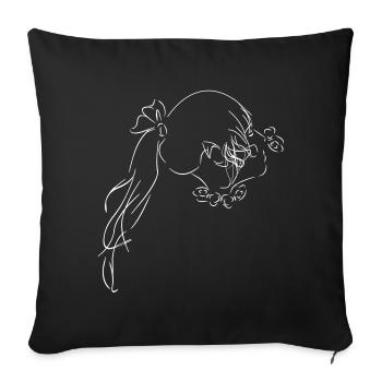 Elfe des bois - Housse de coussin décorative 45 x 45 cm - noir - Devant
