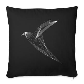 Geometric Lines Bird Minimal Design - Sofa pillowcase 17,3'' x 17,3'' (45 x 45 cm) - black - Front