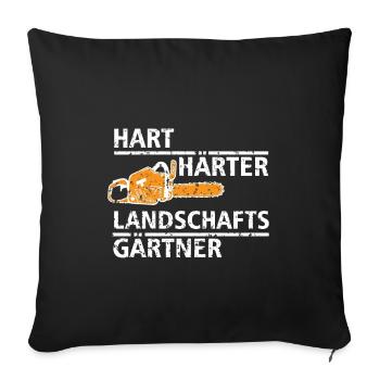 T-shirt Jardinier Paysagiste · Dur, Résistant · Cadeau - Housse de coussin décorative 45 x 45 cm - noir - Devant