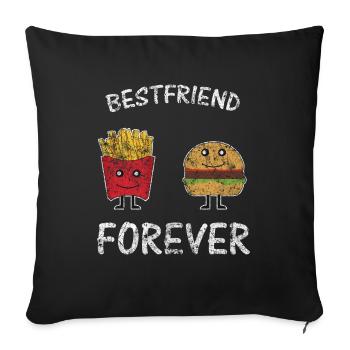 Meilleur repas des amis - Housse de coussin décorative 45 x 45 cm - noir - Devant