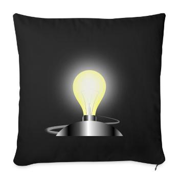 Light bulb socket - Sofa pillowcase 17,3'' x 17,3'' (45 x 45 cm) - black - Front