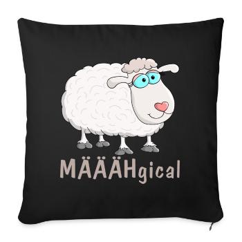 sheep - Sofa pillowcase 17,3'' x 17,3'' (45 x 45 cm) - black - Front