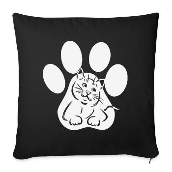Cat Paw Cat in Paw Gift - Sofa pillowcase 17,3'' x 17,3'' (45 x 45 cm) - black - Front
