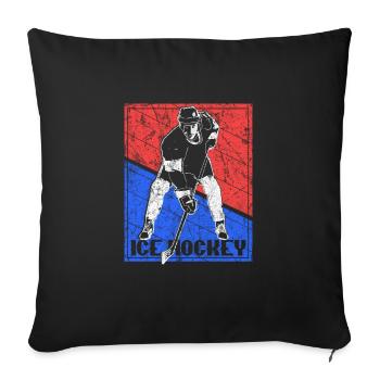 Hockey Puck Team Gift Idea - Sofa pillowcase 17,3'' x 17,3'' (45 x 45 cm) - black - Front