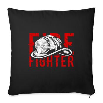 pompier - Housse de coussin décorative 45 x 45 cm - noir - Devant