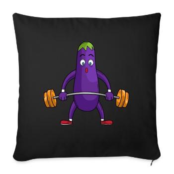 Eggplant Vegetables Healthy Gift Lifting Weights - Sofa pillowcase 17,3'' x 17,3'' (45 x 45 cm) - black - Front