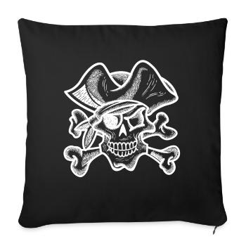 Pirate eye patch - Sofa pillowcase 17,3'' x 17,3'' (45 x 45 cm) - black - Front