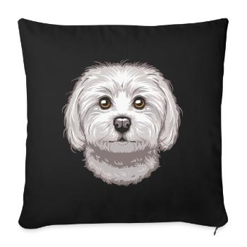 Maltese - Sofa pillowcase 17,3'' x 17,3'' (45 x 45 cm) - black - Front