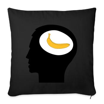 Banana Joe, Banane im Kopf - Sofa pillowcase 17,3'' x 17,3'' (45 x 45 cm) - black - Front