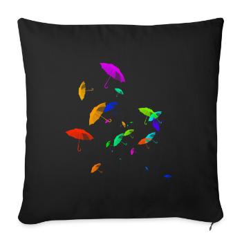 Umbrellas - Sofa pillowcase 17,3'' x 17,3'' (45 x 45 cm) - black - Front