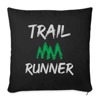 Trail Runner - Housse de coussin décorative 45 x 45 cm - noir - Devant
