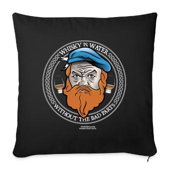Whisky Is Water Highlander Keltisches Design - Sofakissenbezug 45 x 45 cm - Schwarz - Vorne