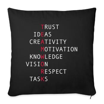 Travail d'équipe - Housse de coussin décorative 45 x 45 cm - noir - Devant