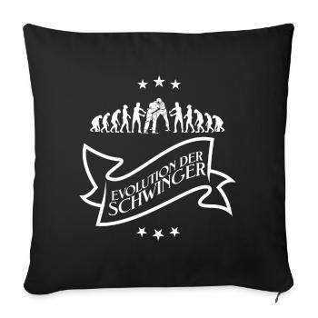 Schwinger Schwingen Evolution T-Shirt Design - Sofakissenbezug 45 x 45 cm - Schwarz - Vorne