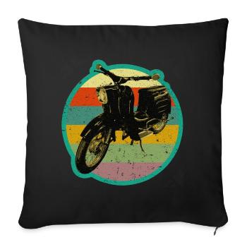 Moped Schwalbe retro Simmi - Sofa pillowcase 17,3'' x 17,3'' (45 x 45 cm) - black - Front
