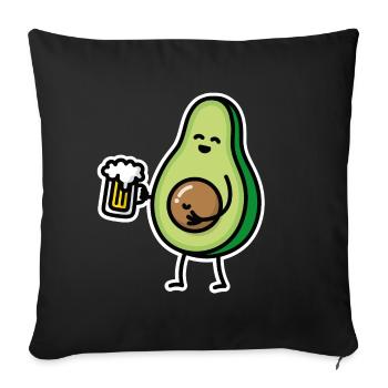 Drôle d'avocat bière bière ventre avocat fosse céto - Housse de coussin décorative 45 x 45 cm - noir - Devant