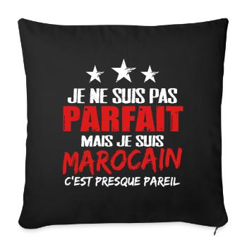 Marocain cadeau drôle Maroc homme fête des pères - Housse de coussin décorative 45 x 45 cm - noir - Devant