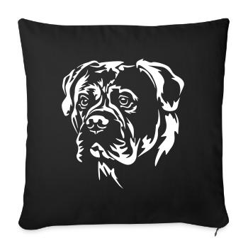 Bullmastiff head "Black Edition" - Sofa pillowcase 17,3'' x 17,3'' (45 x 45 cm) - black - Front