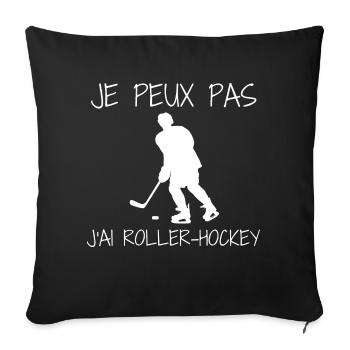 Roller Hockey Je Peux Pas J'ai Roller-Hockey - Housse de coussin décorative 45 x 45 cm - noir - Devant
