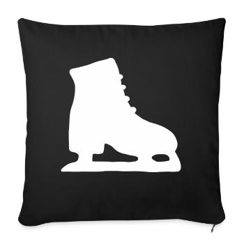 Ice skating figure skating figure skating figure skating skating - Sofa pillowcase 17,3'' x 17,3'' (45 x 45 cm) - black - Front