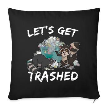 Ratons laveurs cadeau raton laveur - Housse de coussin décorative 45 x 45 cm - noir - Devant
