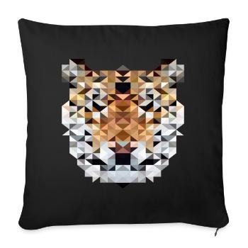 Tiger im Triangulation Design für Kunstliebhaber - Sofakissenbezug 45 x 45 cm - Schwarz - Vorne