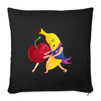 Church Banana Dancing KIBA Funny Shirt - Sofa pillowcase 17,3'' x 17,3'' (45 x 45 cm) - black - Front