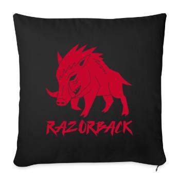 Razorback Red Boar - Sofa pillowcase 17,3'' x 17,3'' (45 x 45 cm) - black - Front