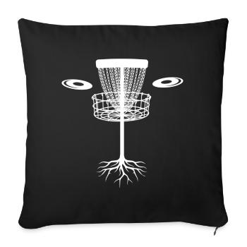 Disc Golf Frisbee Golf Ultimate Frisbee Retro Disc - Housse de coussin décorative 45 x 45 cm - noir - Devant