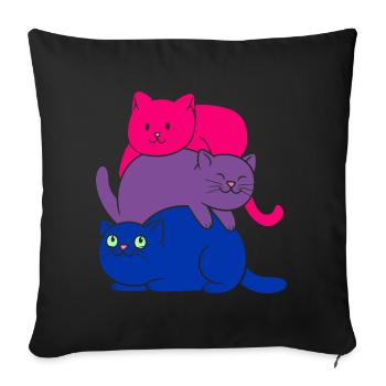 Bisexual Pride Cat Bisexual Cute Cats Pile - Sofakissenbezug 45 x 45 cm - Schwarz - Vorne