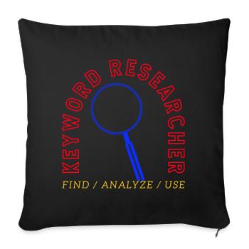 Keyword Research Magnifying Glass Logo - Sofa pillowcase 17,3'' x 17,3'' (45 x 45 cm) - black - Front