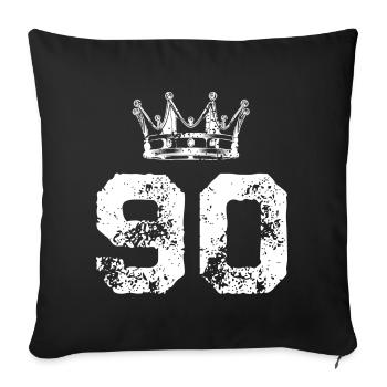 90 Number crown - Sofa pillowcase 17,3'' x 17,3'' (45 x 45 cm) - black - Front