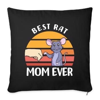 Rats Pets | Rat Animals Rodents Gifts - Sofa pillowcase 17,3'' x 17,3'' (45 x 45 cm) - black - Front
