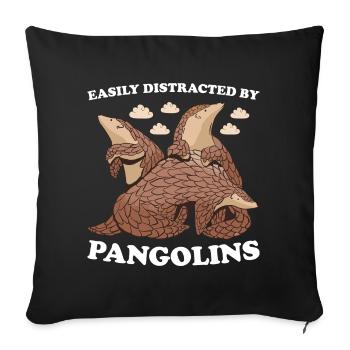 Facilement distrait par les pangolins Pangolin - Housse de coussin décorative 45 x 45 cm - noir - Devant