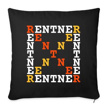 Rentner (waagerecht, senkrecht u. diagonal lesbar) - Sofakissenbezug 45 x 45 cm - Schwarz - Vorne