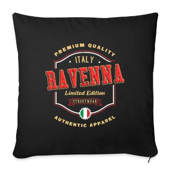 Ravenna Italy City Font Vintage Retro - Sofa pillowcase 17,3'' x 17,3'' (45 x 45 cm) - black - Front